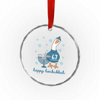 67 Six Seven Silly Goose Hanukkah Meme Crystal Glass Ornament Happy Honkukkah - Wonder Print Shop
