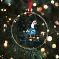 67 Six Seven Silly Goose Hanukkah Meme Crystal Glass Ornament Happy Honkukkah - Wonder Print Shop