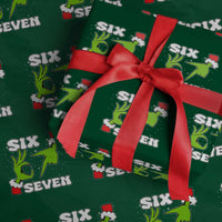 67 Six Seven Xmas Meme Wrapping Paper Roll Funny Elf Hands - Wonder Print Shop