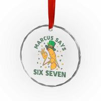 67 St Patricks Day Crystal Glass Ornament Funny Marcus The Worm Say Six Seven Meme