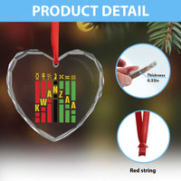 7 Principles Of Kwanzaa African American Heart Crystal Glass Ornament - Wonder Print Shop