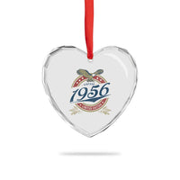 70th Birthday Beer Lover Vintage 1956 Limited Edition Heart Crystal Glass Ornament Bald Eagle