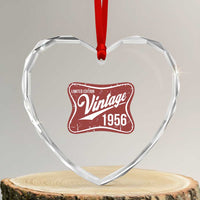 70th Birthday Beer Lover Vintage 1956 Limited Edition Heart Crystal Glass Ornament Red Metal Beer Soft Sign Graphic