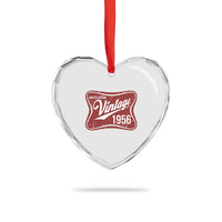 70th Birthday Beer Lover Vintage 1956 Limited Edition Heart Crystal Glass Ornament Red Metal Beer Soft Sign Graphic