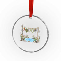 70th Birthday Fishing Crystal Glass Ornament Fisherman Birthday Party Gift
