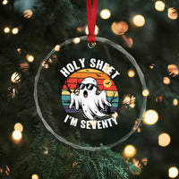 70th Birthday Halloween Ghost Crystal Glass Ornament Holy Sheet I'm Seventy