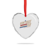 70th Birthday Heart Crystal Glass Ornament Vintage 1956 70 Years Old Birthday USA Stripes