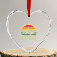 75th Birthday Heart Crystal Glass Ornament Vintage 1951 Limited Edition 75 Year Old Gift