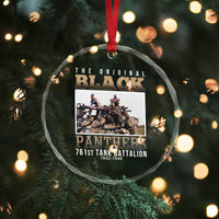 761st Tank Battalion Tribute Crystal Glass Ornament Black Panthers WW2 Heroes TS02