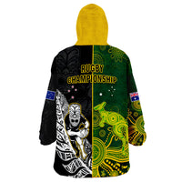 Australia Rugby Mix Aotearoa Rugby Wearable Blanket Hoodie Wallabies All Black Special Version - Wonder Print Shop