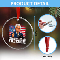 8 Ball 2 Million Dollars And Freedom Crystal Glass Ornament Billy Meme Baby 4th of July