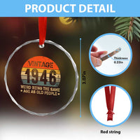 80th Birthday Crystal Glass Ornament Retro 1946 Weird Being The Same Age As Old People