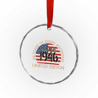 80th Birthday Crystal Glass Ornament Vintage 1946 80 Year Old Birthday USA Flag