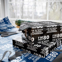 80th Birthday Wrapping Paper Roll Funny Saying Retro Vintage 80 Year Old Gift