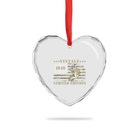 80th Birthday Fishing Vintage 1946 Limited Edition Heart Crystal Glass Ornament Bass Fishing Camouflage American Flag Fisherman Gift