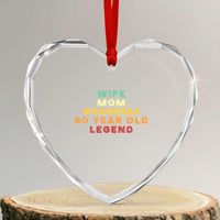 80th Birthday Gifts For Women Heart Crystal Glass Ornament Wife Mom Grandma 80 Year Old Legend