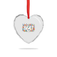 86 47 Floral Boho Style Heart Crystal Glass Ornament Subtle FDT
