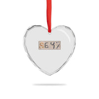 86 47 Seashell Beach Sand Graphic Heart Crystal Glass Ornament Subtle Coastal Summer Political Satire