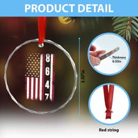 8647 Vintage US Flag Crystal Glass Ornament Political Expression Apparel For Democrats