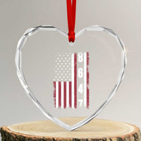 8647 Vintage US Flag Heart Crystal Glass Ornament Political Expression Apparel For Democrats