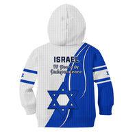 Israel Independence Day Kid Hoodie Yom Haatzmaut Curvel Style - Wonder Print Shop