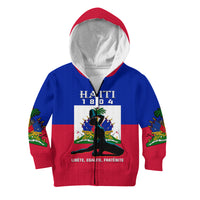 (Custom Personalised) Haiti Kid Hoodie Negre Marron With Haitian Flag - Wonder Print Shop