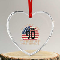 90th Birthday Heart Crystal Glass Ornament It Took Me 90 Years To Create This Masterpiece Vintage American Flag