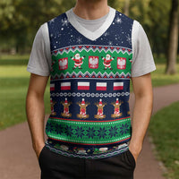 Custom Europe Countries Christmas Knitted V-Neck Vest Funny Style - Wonder Print Shop