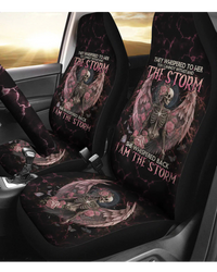 They whispered To Her Skeleton Roses Car Seat Cover - Wonder Print Shop