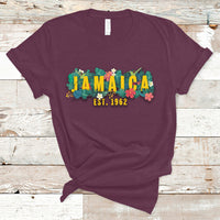 Jamaica T Shirt Jamaica Est 1962 Jamaican Flower Bird Travel Souvenir - Wonder Print Shop
