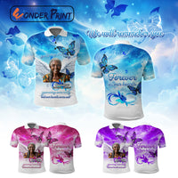 Custom Photo Memorial Polo Shirt – In Loving Memory Your Wings Were Ready But Our Hearts Were Not CTM15