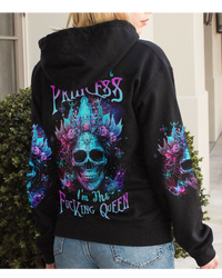 I'm Not A Princess Skull Black Hoodie - Wonder Print Shop