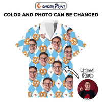 Custom Face Photo Cheerful Oktoberfest Hawaiian Shirt Funny Style