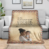 Personalized Photo with Letter Message for Mom Blanket