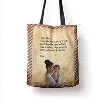 Personalized Photo with Letter Message for Mom Tote Bag