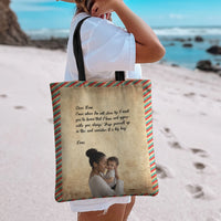 Personalized Photo with Letter Message for Mom Tote Bag