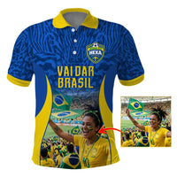 Custom Photo Name Brasil Polo Shirt Vai Dar Brasil Football Supporter