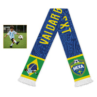 Custom Photo Name Brasil Soccer Scarf Vai Dar Brasil Football Supporter