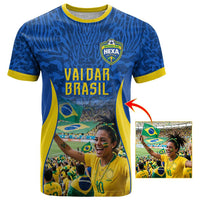 Custom Photo Name Brasil T shirt Vai Dar Brasil Football Supporter
