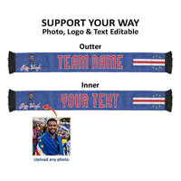Custom Photo Name Cape Verde Soccer Scarf Atlantic Stars - Football 2026 Supporter