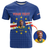 Custom Photo Name Cabo Verde T shirt First Time History Football Supporter