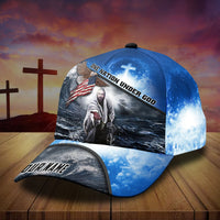 Premium One Nation Under God, America Eagle 3D Blue Hats Personalized