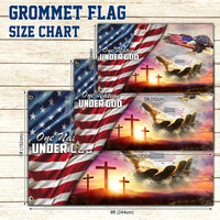 Premium Eagle American Patriotic Grommet Flag One Nation Under God