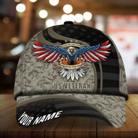 Premium Unique Eagle Veteran Hats 3D Printed Camo Personalized
