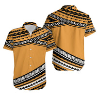 Polynesian Matching Outfits For Couples Combo Dress And Shirt Simple Gold No.1 LT6 - Wonder Print Shop