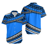 Polynesian Matching Outfits For Couples Combo Dress And Shirt Simple Blue LT6 - Wonder Print Shop