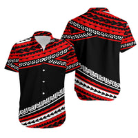 Polynesian Matching Outfits For Couples Combo Dress And Shirt Simple Red LT6 - Wonder Print Shop
