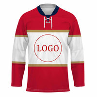 Custom Logo Flat Gold Hockey Jersey Simple Style CTM09