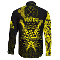 custom-viking-long-sleeve-button-shirt-valknut-raven-symbol-celtic-vegvisir-yellow-color