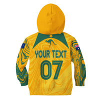 Personalised Aussie Matildas Kid Hoodie 2024 Sam Kerr World Cup Marble Patterns - Wonder Print Shop